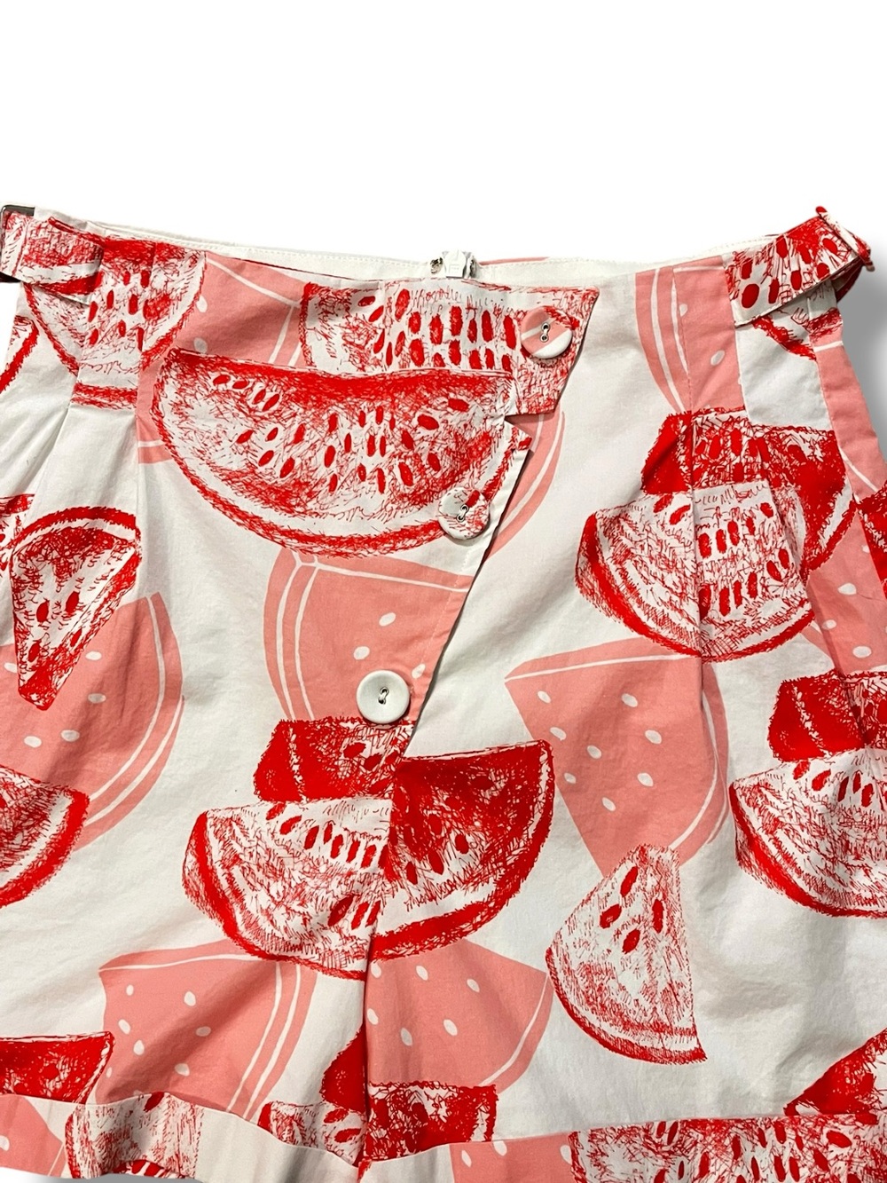 Eva Franco Short Set Halter Peplum Top Watermelon Print Size 6 Anthropologie - Picture 9 of 15